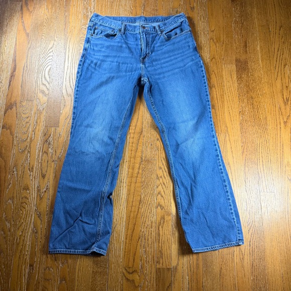 Old Navy Other - Old Navy Mens Straight Leg Jeans Blue Medium Wash Stretch Denim 36x32